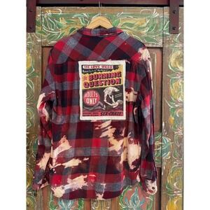 Distressed/ Reworked Flannel| Upcycled vintage patchwork| One of a Kind| XL
